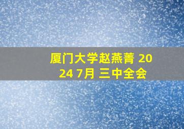 厦门大学赵燕菁 2024 7月 三中全会